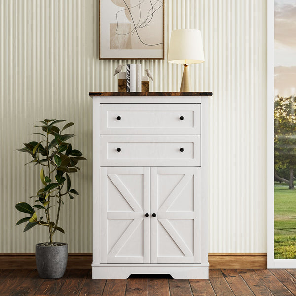 Farmhouse Rustic Storage Organizer with drawers & cabinet