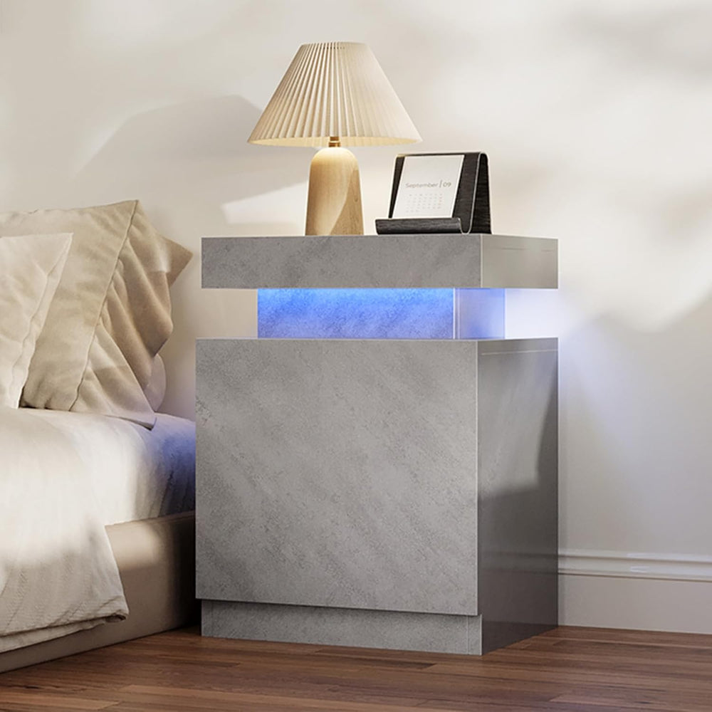 
                  
                    Modern LED Nightstand, Bedside Table with LED Lights and Storage Cabinet, Set of 2
                  
                