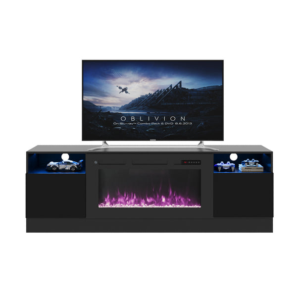 70"/80" Wood Texture Electric Fireplace TV Stand